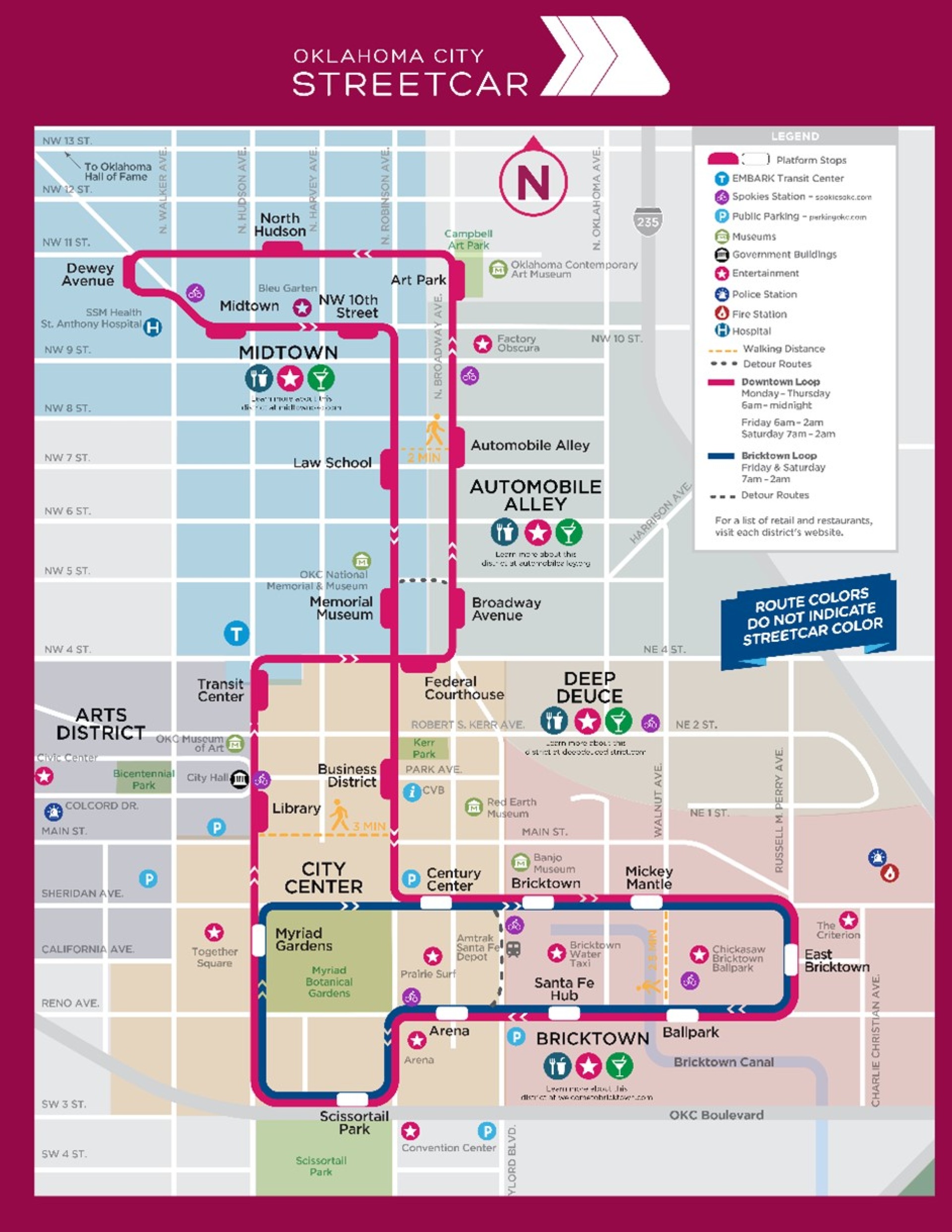 OKC Streetcar Map